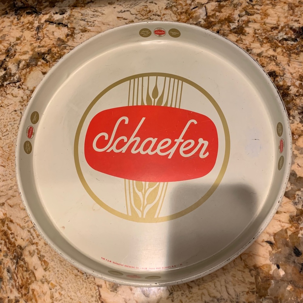 COPY - Vintage Schaefer Metal Tray/Barware